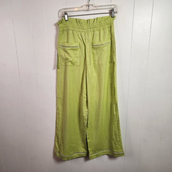 House Of Harlow 1960 Lime Green Linen Blend High Rise Wide Leg Pants Size XS - Picture 8 of 13